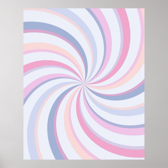 Wirbel Pink Blue Peach Poster (Vorne)