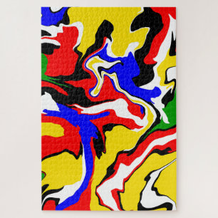 Wirbel rot, gelb, schwarz, blau und grün puzzle