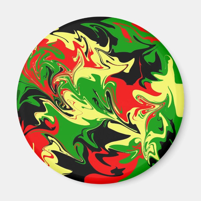 Wirbel rot, gelb, schwarz und grün magnet (Vorne)