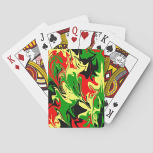 Wirbel rot, gelb, schwarz und grün spielkarten