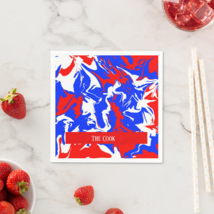 Wirbel Rot, Weiß und Blau Serviette