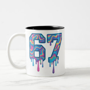 Wirbel Sechs Sieben Tropfen 6 7 Meme Gen Alpha Sla Zweifarbige Tasse