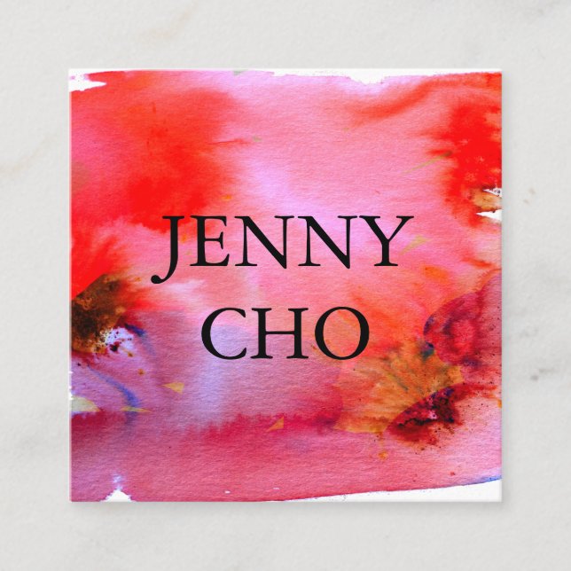 Wirbel & Splash Aquarellkarte Quadratische Visitenkarte (Vorderseite)