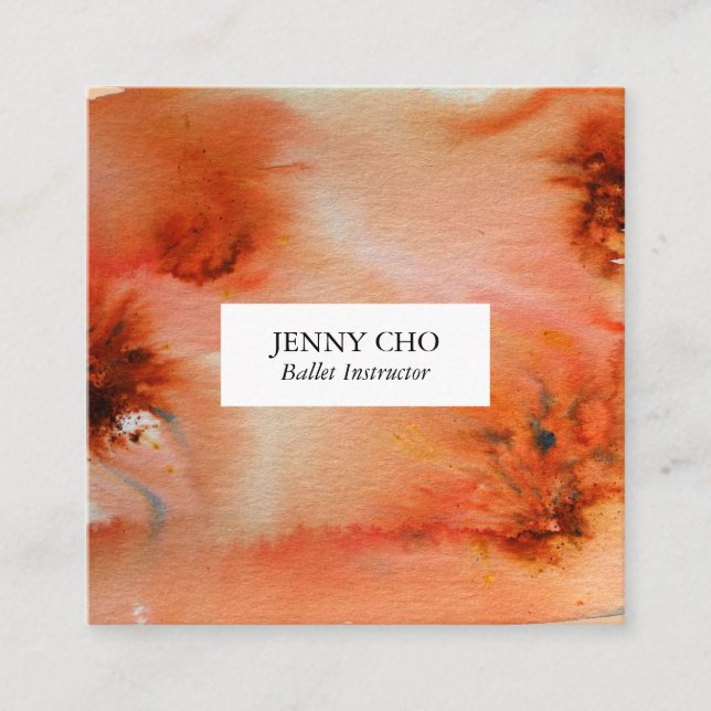 Wirbel & Splash Aquarellkarte Quadratische Visitenkarte (Vorderseite)