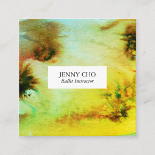 Wirbel & Splash Aquarellkarte Quadratische Visitenkarte