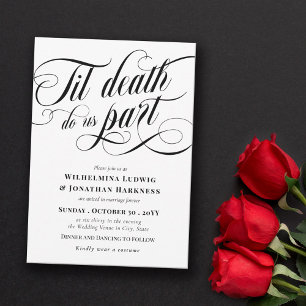 Wirbel Til Death Do us Part Elegant Goth Wedding Einladung