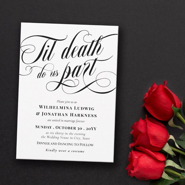 Wirbel Til Death Do us Part Elegant Goth Wedding Einladung (Von Creator hochgeladen)