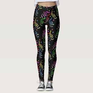 Wirbel u. Confetti des Sylvesterabends Leggings
