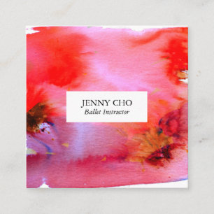 Wirbel u. spritzt Watercolorgeschäftskartenquadra Quadratische Visitenkarte