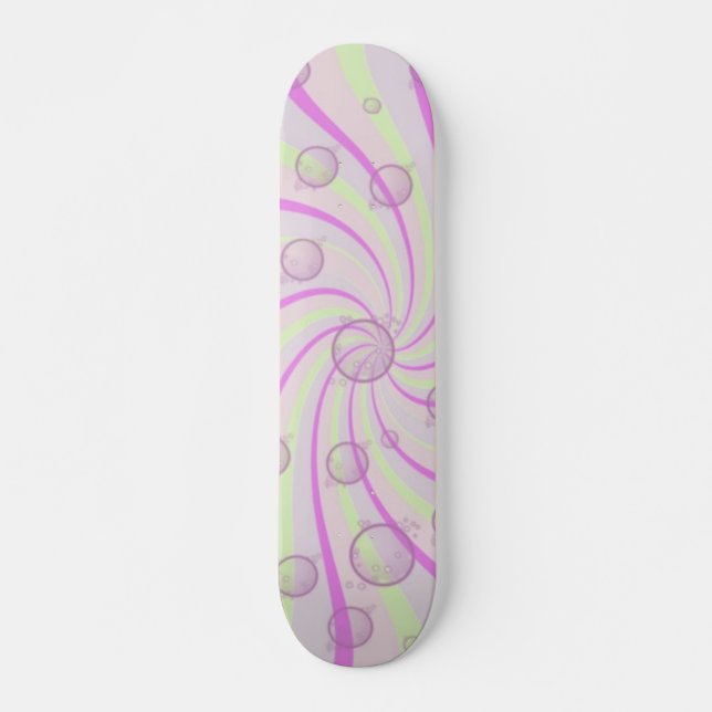 Wirbel und Blasen Rosa Skateboard (Vorne)
