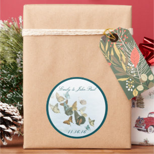 Wirbel von Bride & Groom Butterfells Aquamarin Runder Aufkleber