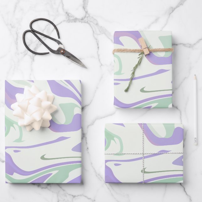 Wirbel von Weich-Pastell Geschenkpapier Set (Vorderseite)