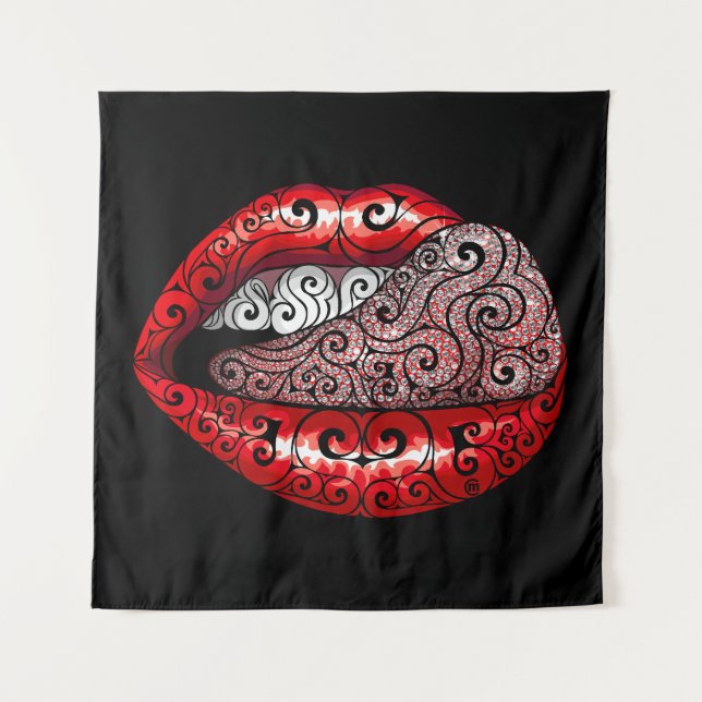 Wirbel Wertvolle Zunge Wandteppich (Vorderseite)