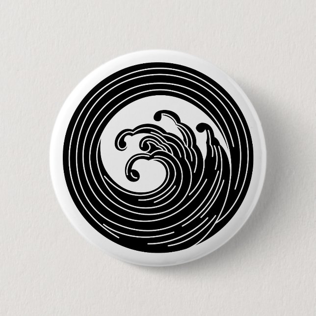 Wirbelförmiger Wellenkreis Button (Vorderseite)