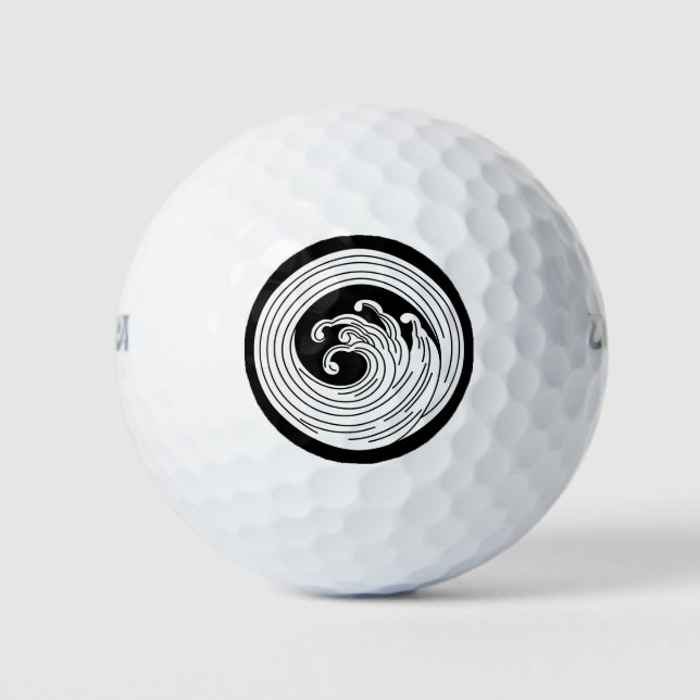 Wirbelförmiger Wellenkreis Golfball (Vorderseite)