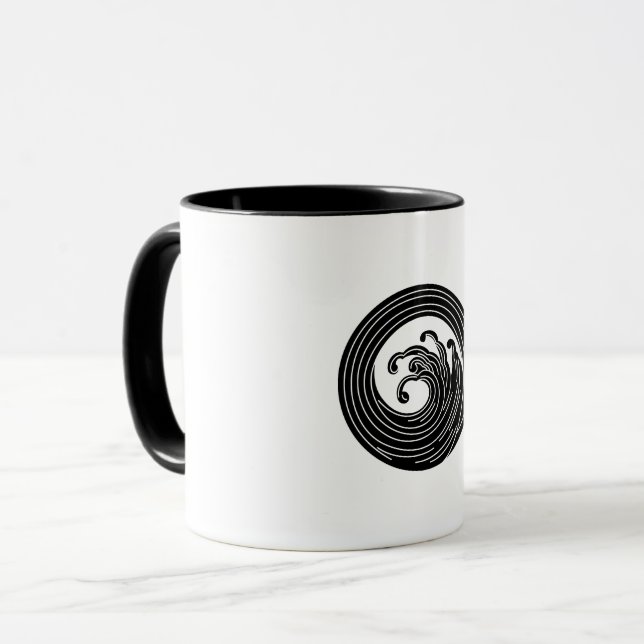 Wirbelförmiger Wellenkreis Tasse (Vorderseite Links)