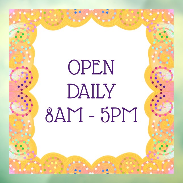 Wirbelgelbe Grenze Fensteraufkleber (Blatt 3)