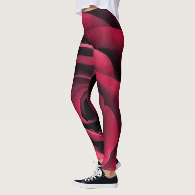 Wirbellose Rote Rose Petals Leggings (Links)