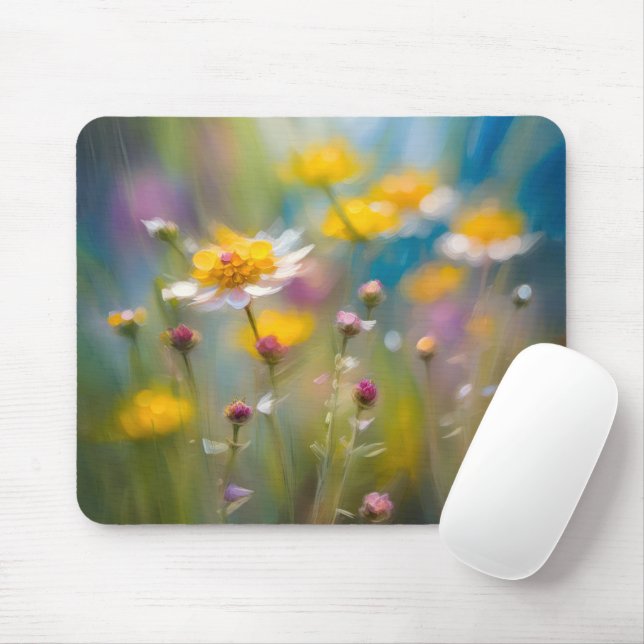 Wirbellose Wildblumen im Wind Mousepad (Mit Mouse)