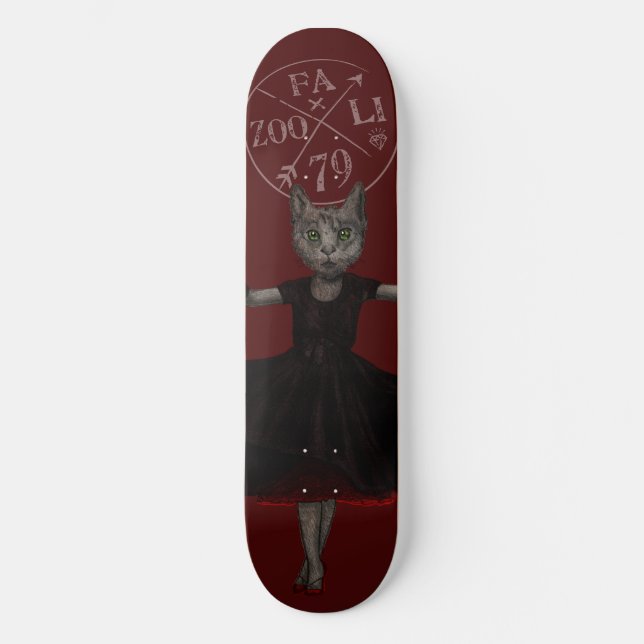 Wirbeln, wirbelnd, CouturenKitty Skateboard (Vorderseite)