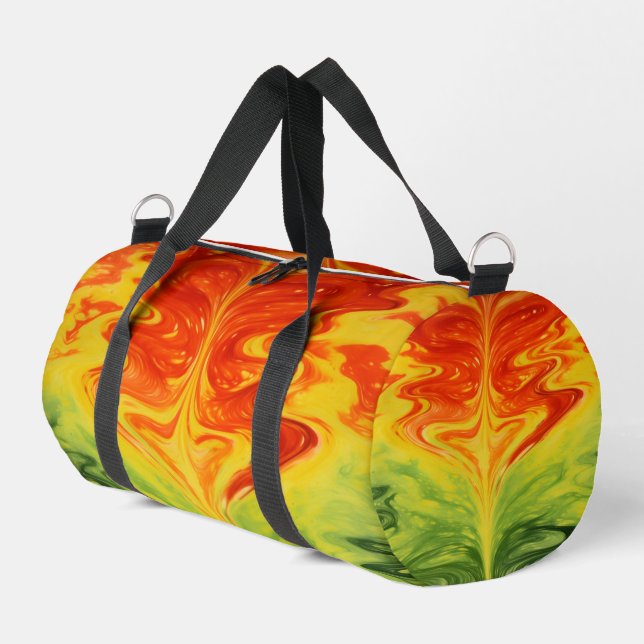 Wirbelnde abstrakte Feuer-Ausrüstung Weekender Duffle Bag (Linke Seite)