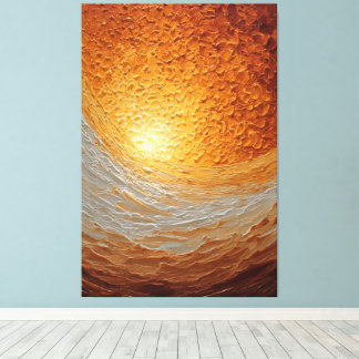 Wirbelnde Amber- und Creme-Textur-Abstraktwand   Leinwanddruck