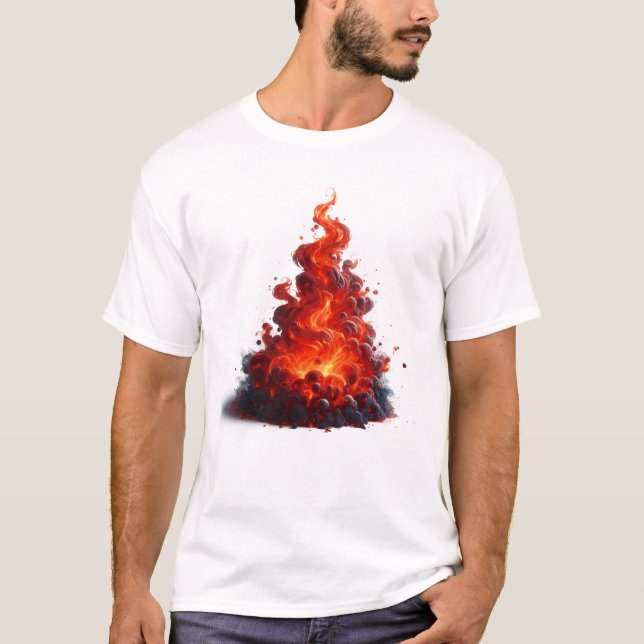 Wirbelnde Flammenkunst T-Shirt (Vorderseite)