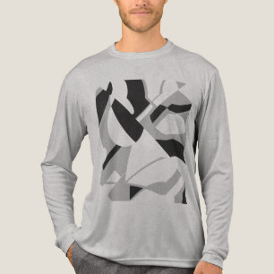 Wirbelnde graue schwarze diagonale Kunstgestaltung Tri-Blend Shirt