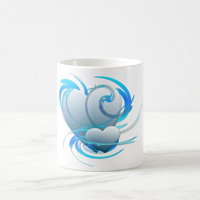 wirbelnde Herzen Kaffeetasse (Mittel)
