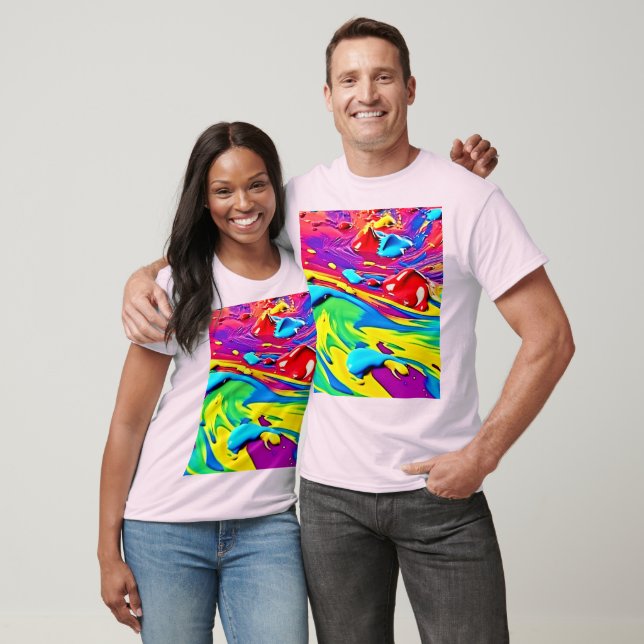 Wirbelnde lebendige Malerei Kunst T-Shirt (Unisex)