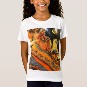 Wirbelnde orangefarbene Steine T-Shirt