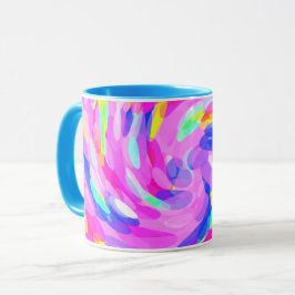 Wirbelnde Rosa Helle Kräftige Fröhliche Farben Tasse