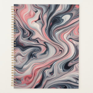Wirbelnde Schattierungen von Rosa, Grau und Weiß Planer
