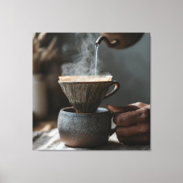 Wirbelnder Dampf Handgeführt Übergossen Leinwanddruck