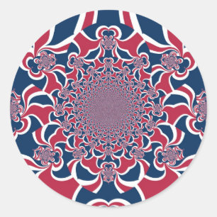Wirbelnder Kaleidoskop-Kunstprint Runder Aufkleber