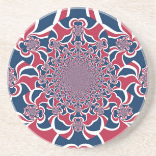Wirbelnder Kaleidoskop-Kunstprint Sandstein Untersetzer
