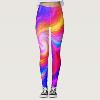 Wirbelnder Regenbogen aus Farben auf maßgeschneide Leggings