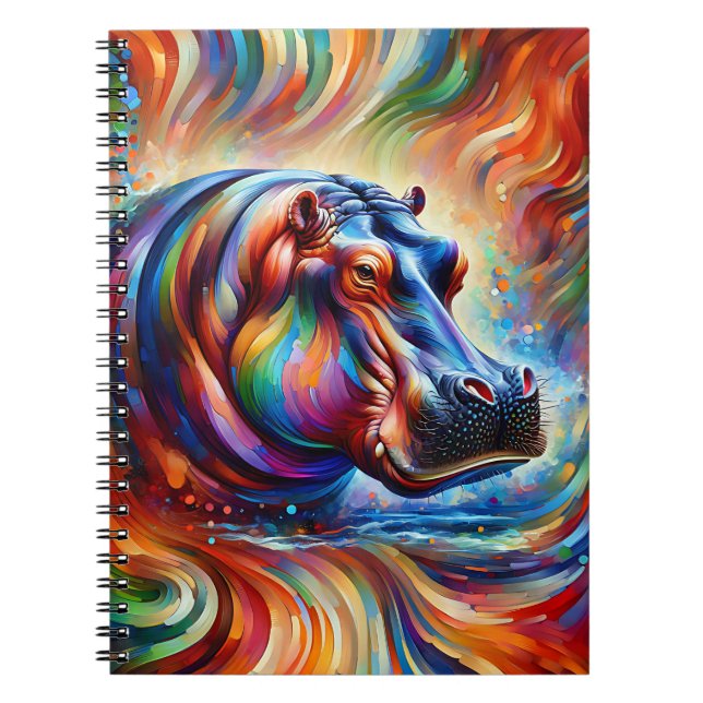 Wirbelnder Spectrum-Hippo-Notizblock Notizblock (Vorderseite)