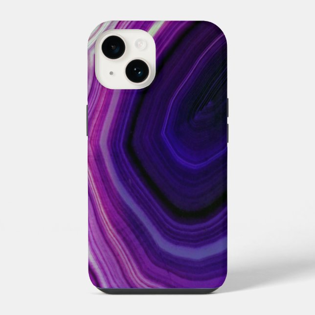 Wirbelnder violetter Geode iPhone Hülle (Rückseite)