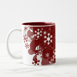Wirbelndes Schnee-Rot Zweifarbige Tasse