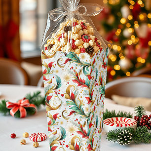 Wirbelndes Weihnachtsblumen-Popcorn Geschenkschachtel