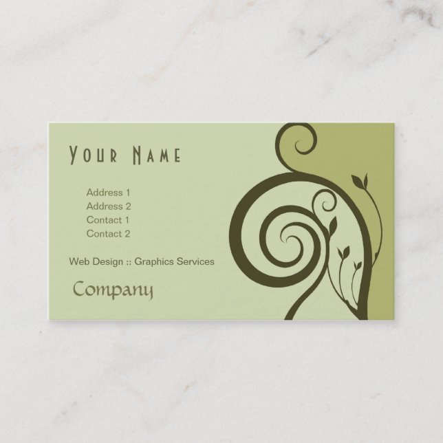 Wirbels-Geschäfts-Karte Visitenkarte (Vorderseite)