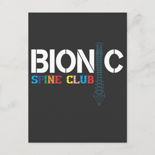 Wirbelsäule Operation Erholung Wirbelfusion wieder Postkarte (Vorderseite)