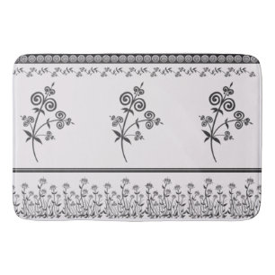 Wirbelstil Flora & Laub im ornamentalen Muster Badematte