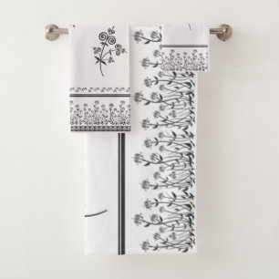 Wirbelstil Flora & Laubwerk im ornamentalen Muster Badhandtuch Set