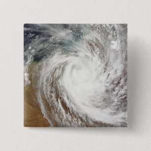 Wirbelsturm-Laurence-Bewegungen weit inland Button