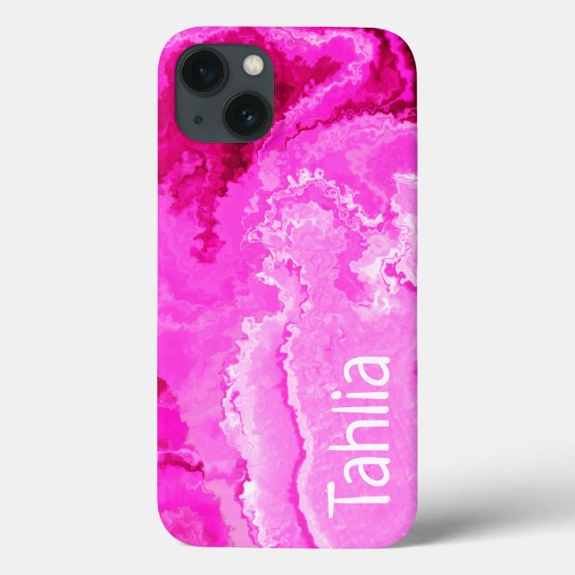 Wirble Abstrakte flüssige Kunst in Rosa und Weiß Case-Mate iPhone Hülle (Rückseite)