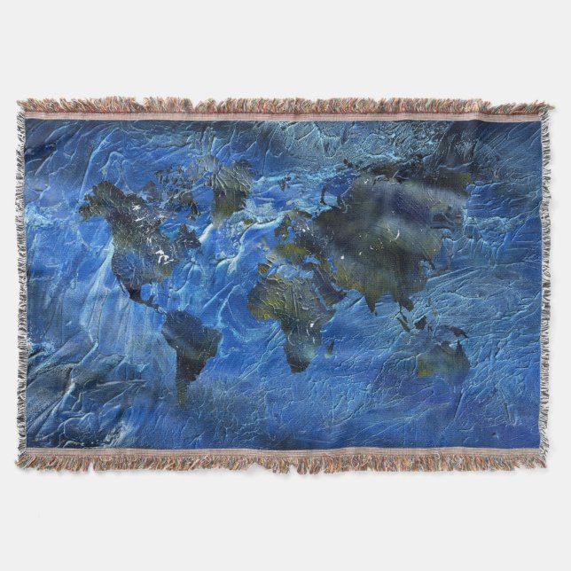 Wirble blaue Acrylweltkarte Decke (Vorderseite)