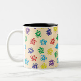Wirble Blumenkreise Zweifarbige Tasse