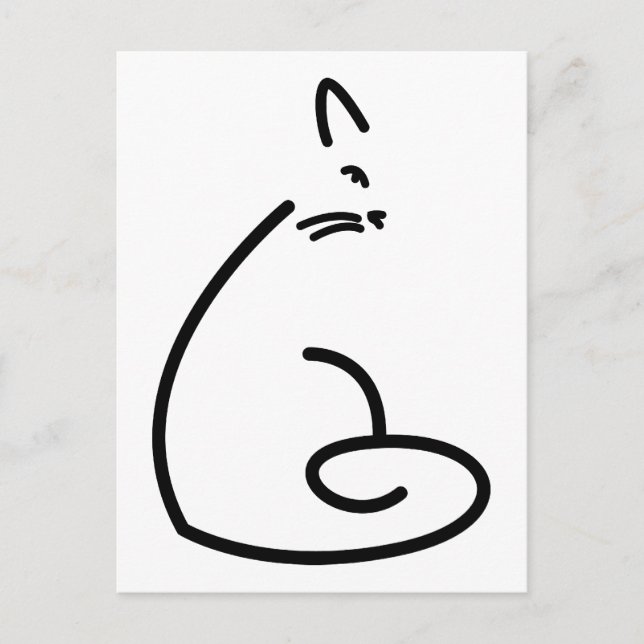 Wirble Cat-Silhouette Postkarte (Vorderseite)